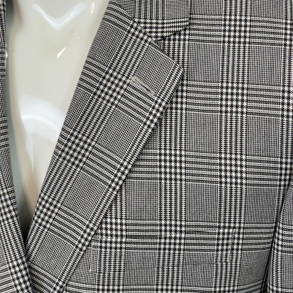 Andrew Fezza Mens 46R Gray Tartan Plaid Sport-Coat Blazer Jacket - Picture 7 of 12